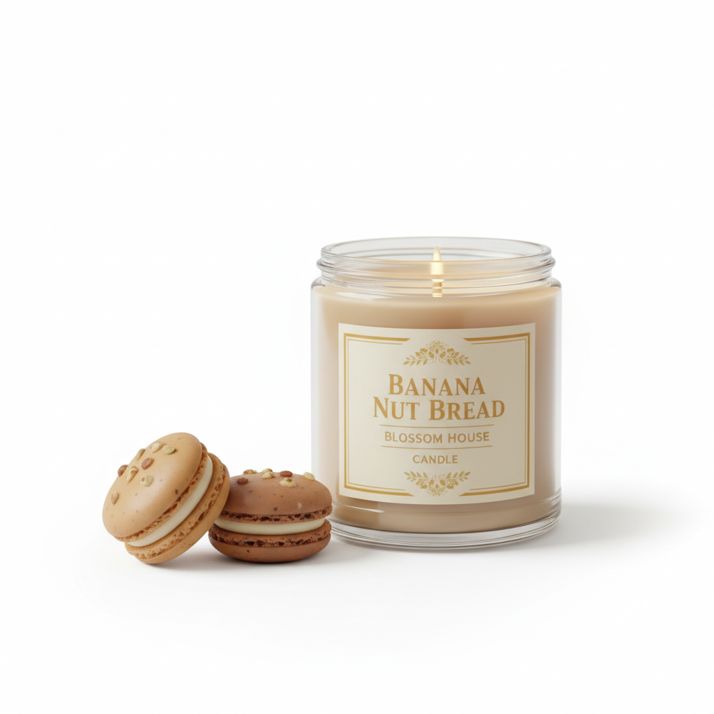 Banana Nut Bread Candle with Macaron Melts