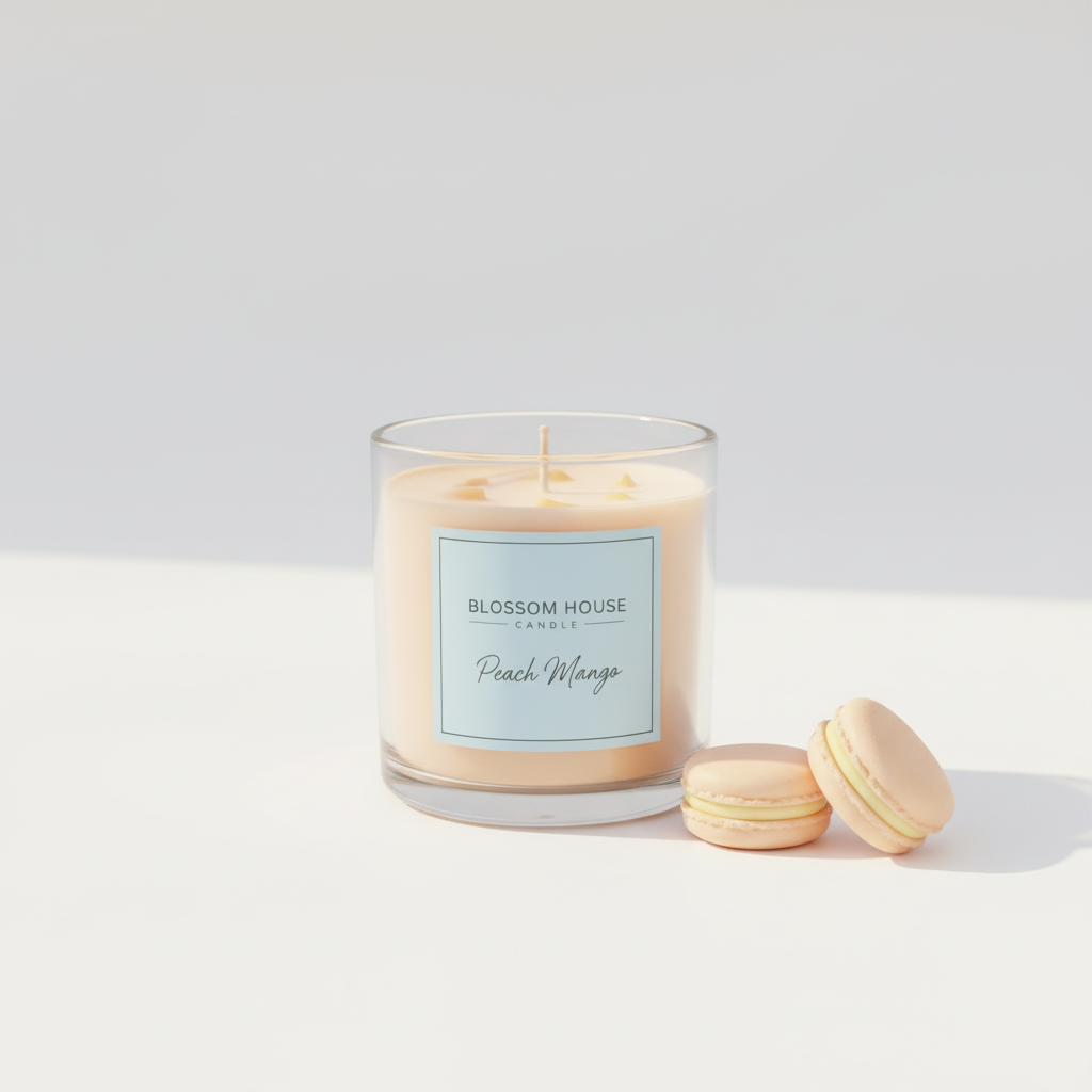 Peach Mango Candle with Macaron Melts